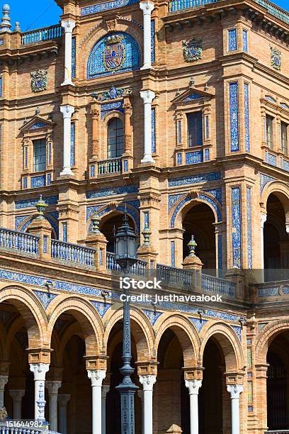 Основное Здание Plaza De España В Севилье — стоковые фотографии и другие картинки Андалусия - Андалусия, Арка - архитектурный элемент, Архитектура