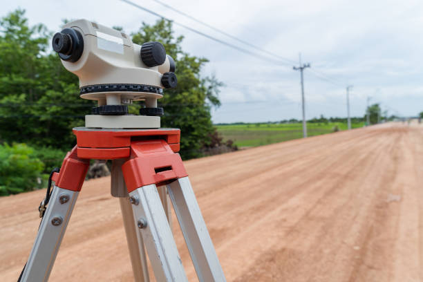 istock Binoculars for leveling of road construction 1516478198