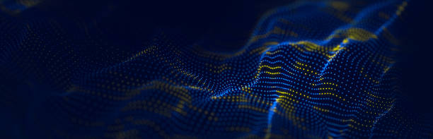istock Wave of streaming particles on a light blue background. Abstract background with dynamic elements of waves and dots. 3d 1516487191