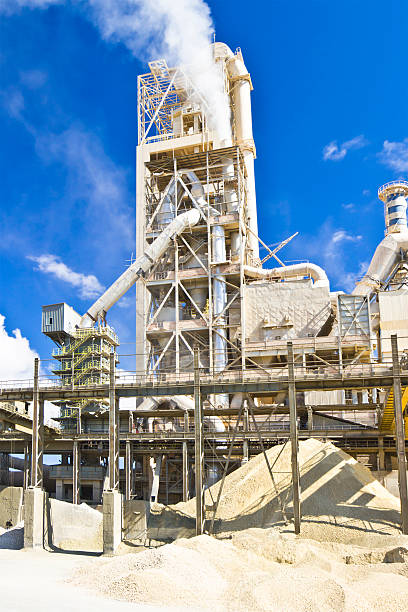 Cement production Concrete factory or cement heavy industry manufacturing cement factory stock pictures, royalty-free photos & images