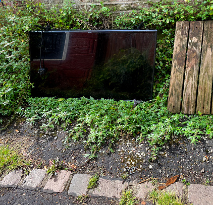 Television dumped in an alley in Norwich