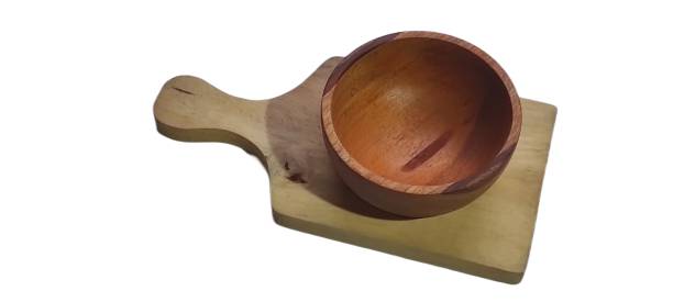 istock Wooden bowl isolated on white background 1516531204
