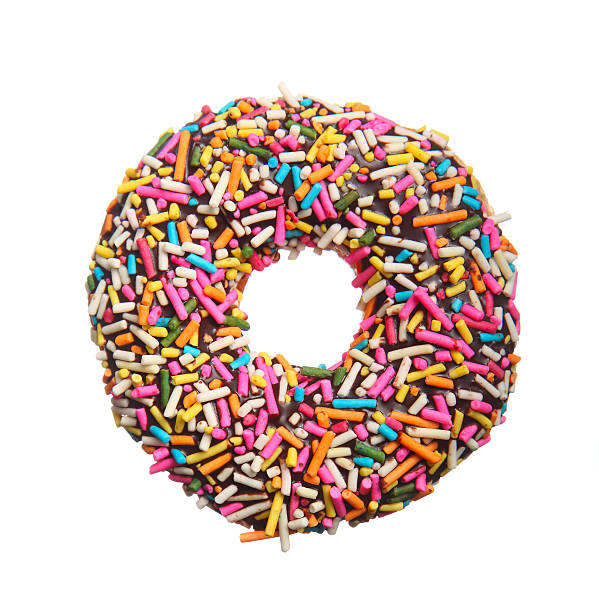 istock Close-up of a chocolate donut with multicolored sprinkles 151654594