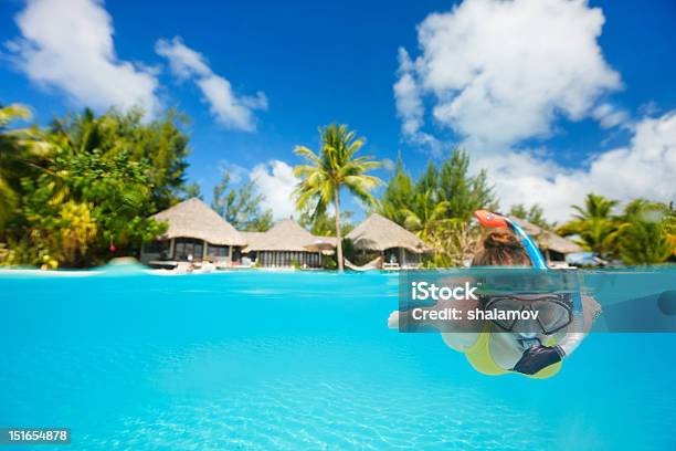 Woman Snorkeling Stock Photo - Download Image Now - Bora Bora, Tahiti, Snorkeling