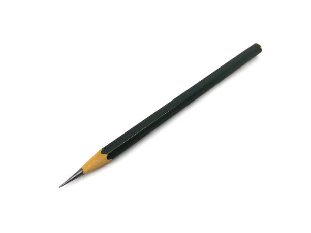istock Green pencil isolated on white background. 1516556976