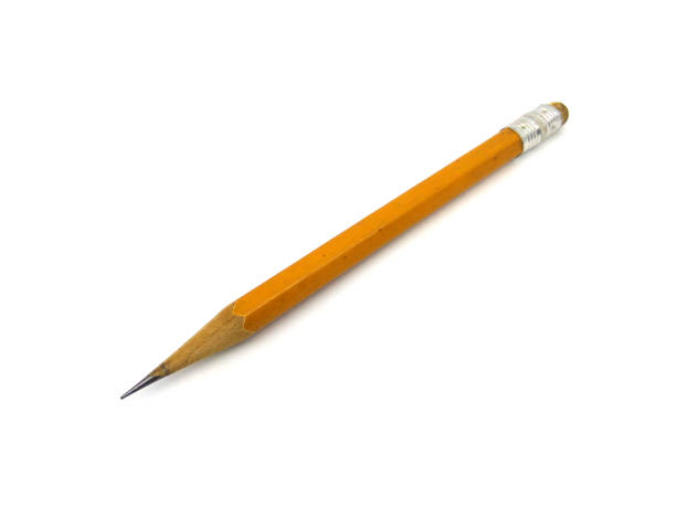 istock Yellow pencil with eraser isolated on white background. 1516557498