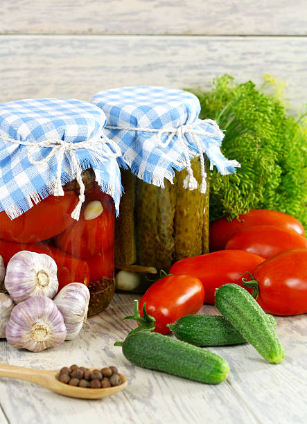 istock Canned and fresh tomatoes, cucumbers, spices 151656736