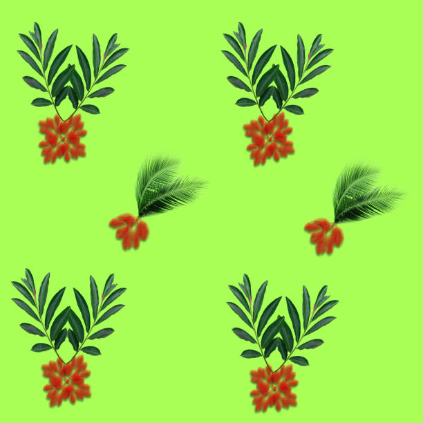Green palm leaves pattern for nature concept,tropical leaf on green background