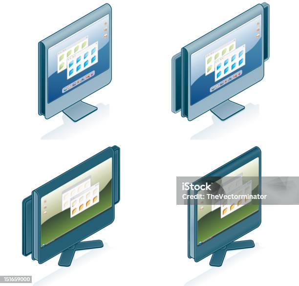 Computer Hardware Icons Set Design Elements Stock Illustration - Download Image Now - Computer, Computer Equipment, Computer Monitor