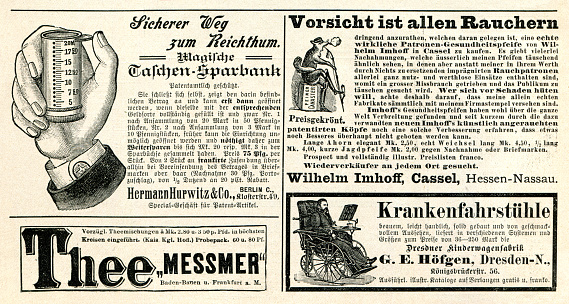 Newspaper advertising in Germany 1896
Original edition from my own archives
Source : Zur guten Stunde 1896