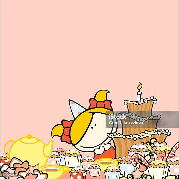 Birthday Background Stock Illustration - Download Image Now - Adult, Backgrounds, Baked Pastry Item