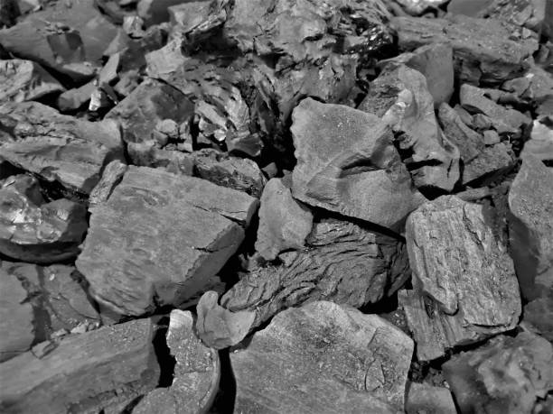 istock charcoal black and white texture for the BBQ 1516595551