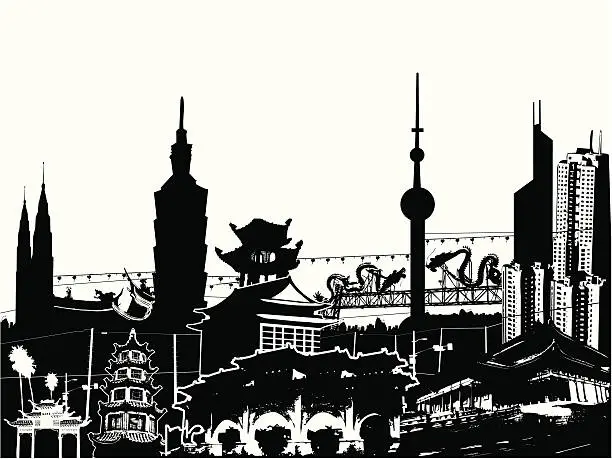 Vector illustration of urban asia