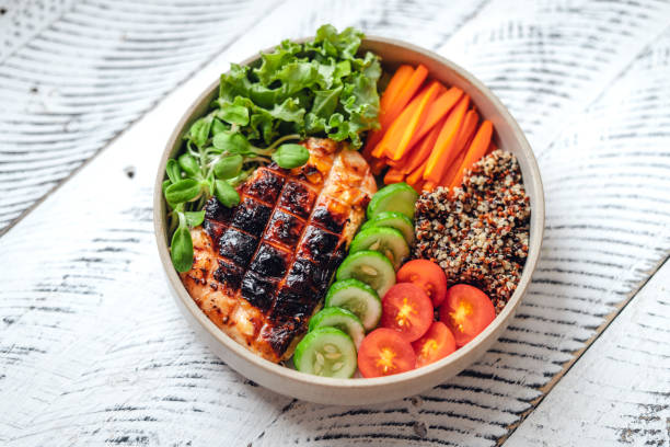 Healthy food grilled chicken salad