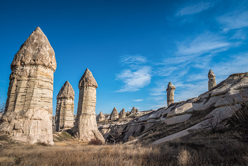 Love Valley in Cappadocia. Popular touristic area in Goreme, Nevsehir.