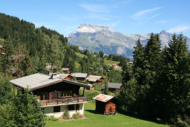 istock Chalets in the French Alps - Le Bettex 151661879
