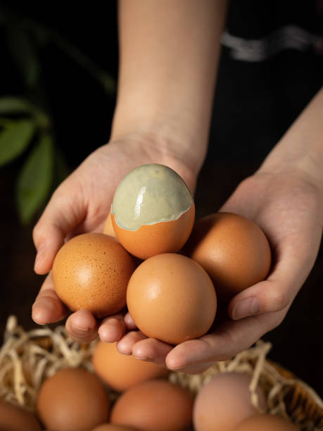 istock Solid eggs, solidified by mixing edible alkali and egg liquid, traditional Chinese food, preserved eggs 1516627644