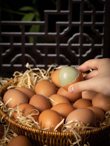 istock Solid eggs, solidified by mixing edible alkali and egg liquid, traditional Chinese food, preserved eggs 1516629528