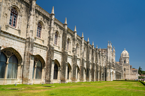 Side view of Mosteiro dos jerónimos in Lisbon