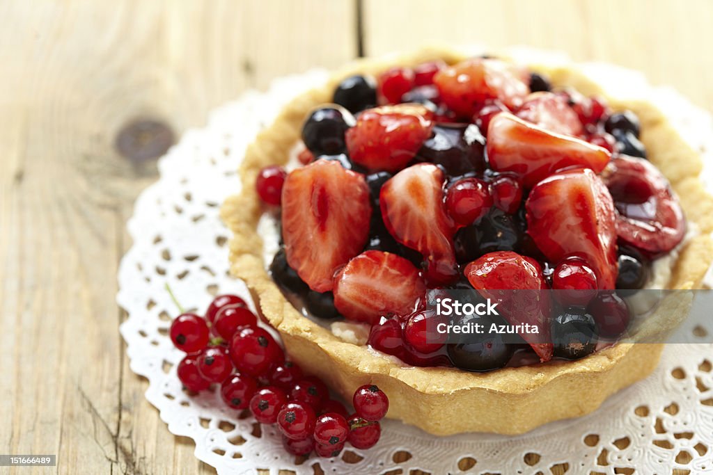 Fresh Berry Tart Baked Stock Photo