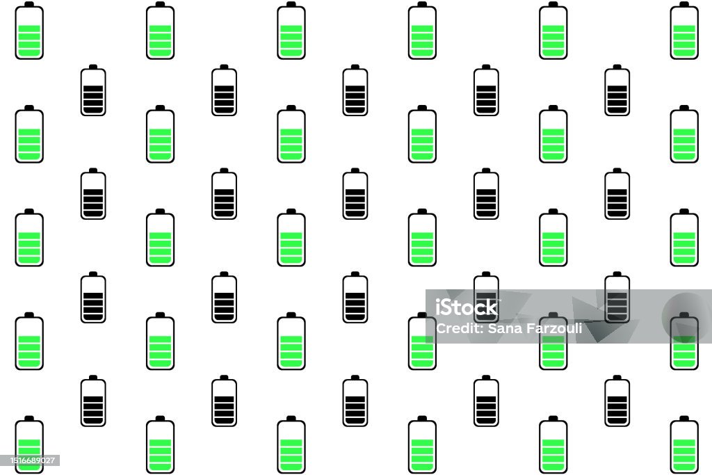 Battery Pattern 10 Abstract Battery Good Charge Pattern Background Stock Illustration ...