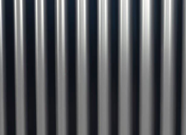 istock Facade, Profile Sheet, Sine Wave Profile. Abstract Silver Background With Vertical Lines. Exterior OF Building. Horizontal Plane. 1516703491