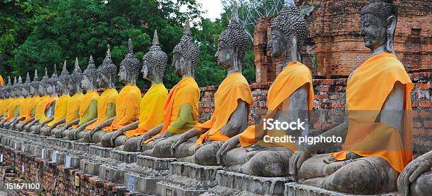 Old Buddha Wat Yai Chai Mongkhon Of Ayuthaya Province Thailand Stock Photo - Download Image Now