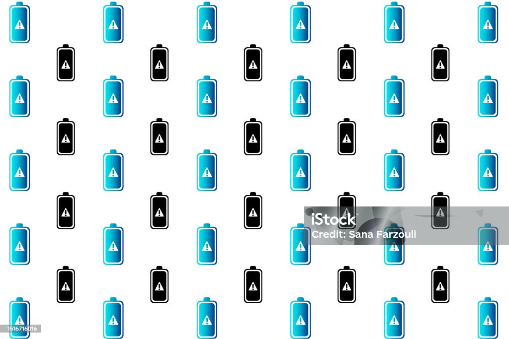 Battery Pattern 10 Abstract Battery Warning Pattern Background Stock Illustration ...