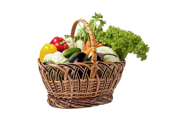 istock Fresh vegetables in a basket on white. 151672880