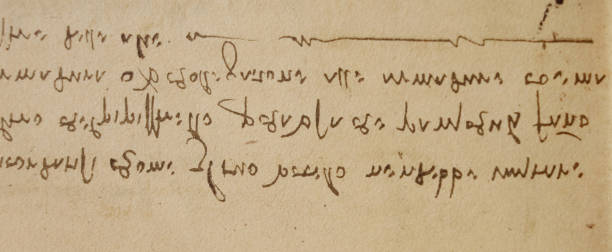 istock Manuscript, drawings, inscriptions by Leonardo Da Vinci in the old book The Codice Sul Volo, by E. Rouveyre , 1893 1516741326