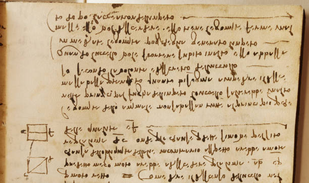 istock Manuscript, drawings, blueprints by Leonardo Da Vinci in the old book The Codice Sul Volo, by E. Rouveyre , 1893 1516741895