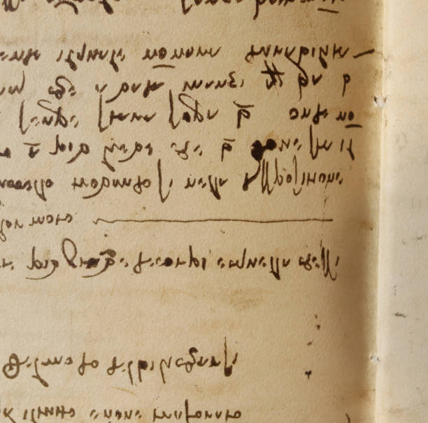 istock Manuscript, drawings, inscriptions by Leonardo Da Vinci in the old book The Codice Sul Volo, by E. Rouveyre , 1893 1516741907