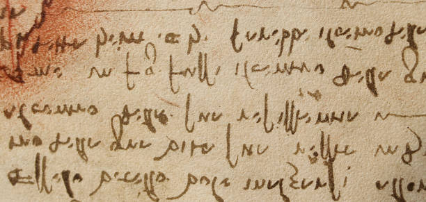 istock Manuscript, drawings, red leaf, blueprints by Leonardo Da Vinci in the old book The Codice Sul Volo, by E. Rouveyre , 1893 1516742993