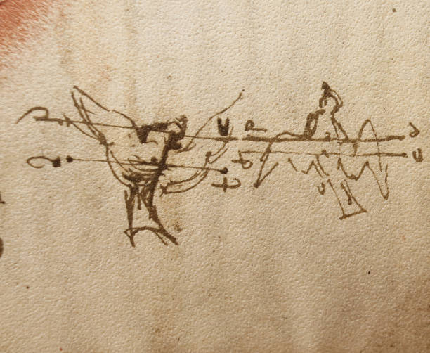 istock Manuscript, drawings, birds by Leonardo Da Vinci in the old book The Codice Sul Volo, by E. Rouveyre , 1893 1516742998