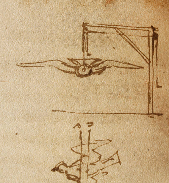 istock Manuscript, drawings, birds by Leonardo Da Vinci in the old book The Codice Sul Volo, by E. Rouveyre , 1893 1516746443