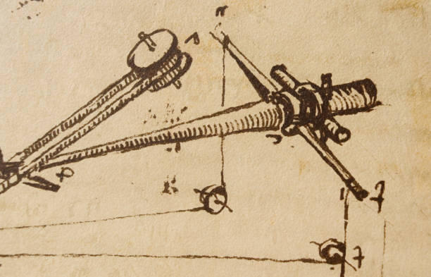 istock Manuscript, drawings, blueprints by Leonardo Da Vinci in the old book The Codice Sul Volo, by E. Rouveyre , 1893 1516747045