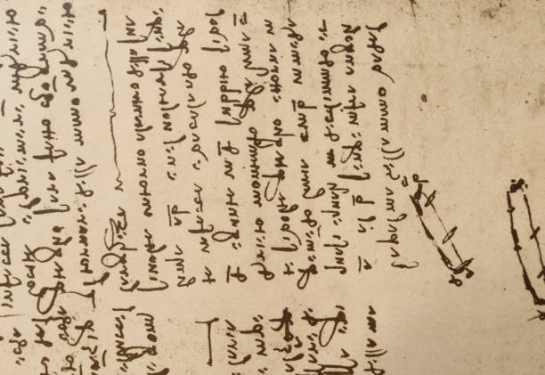 istock Manuscript, drawings, inscriptions by Leonardo Da Vinci in the old book The Codice Sul Volo, by E. Rouveyre , 1893 1516748500
