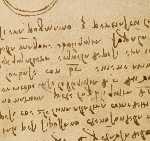 istock Manuscript, drawings, inscriptions, cicle by Leonardo Da Vinci in the old book The Codice Sul Volo, by E. Rouveyre , 1893 1516748922