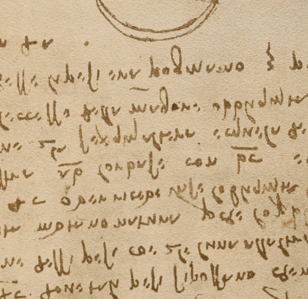 istock Manuscript, drawings, inscriptions, cicle by Leonardo Da Vinci in the old book The Codice Sul Volo, by E. Rouveyre , 1893 1516749224