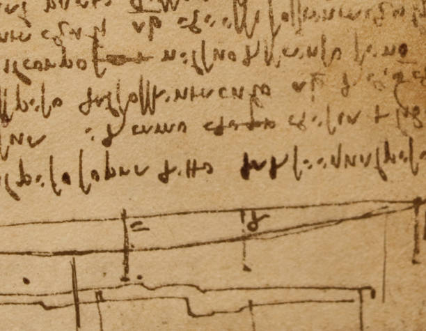 istock Manuscript, drawings, blueprints by Leonardo Da Vinci in the old book The Codice Sul Volo, by E. Rouveyre , 1893 1516749404