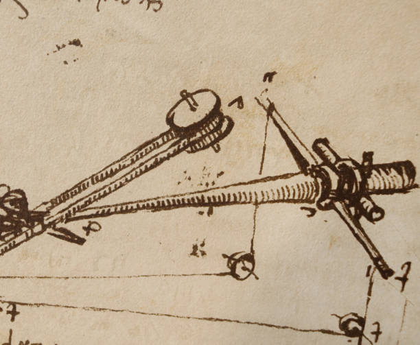 istock Manuscript, drawings, blueprints by Leonardo Da Vinci in the old book The Codice Sul Volo, by E. Rouveyre , 1893 1516749487