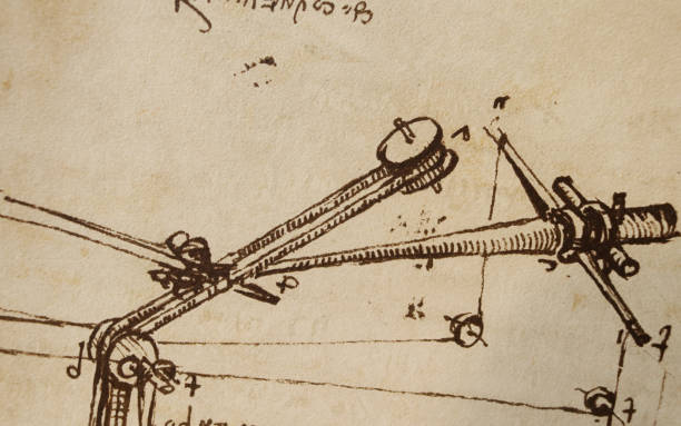 istock Manuscript, drawings, blueprints by Leonardo Da Vinci in the old book The Codice Sul Volo, by E. Rouveyre , 1893 1516749499