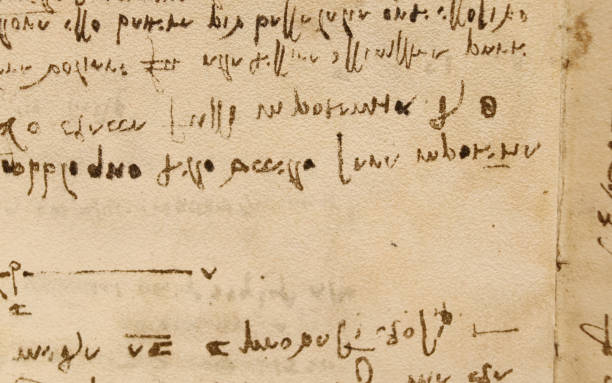 istock Manuscript, drawings, inscriptions by Leonardo Da Vinci in the old book The Codice Sul Volo, by E. Rouveyre , 1893 1516749502