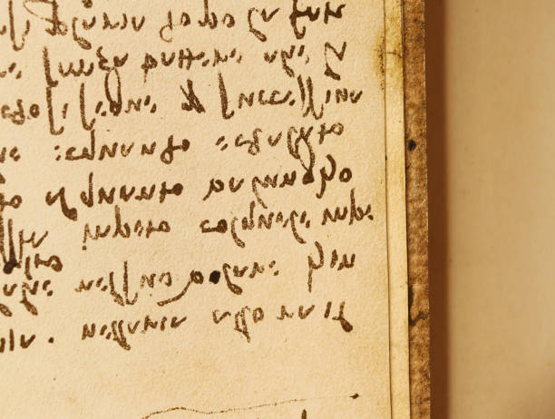 istock Manuscript, drawings, inscriptions by Leonardo Da Vinci in the old book The Codice Sul Volo, by E. Rouveyre , 1922 1516749760