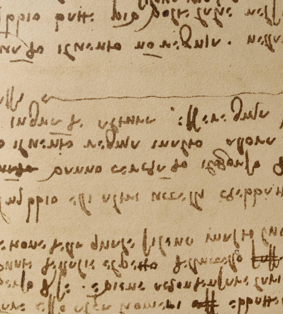 istock Manuscript, drawings, inscriptions by Leonardo Da Vinci in the old book The Codice Sul Volo, by E. Rouveyre , 1893 1516750018