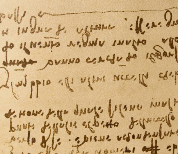 istock Manuscript, drawings, inscriptions by Leonardo Da Vinci in the old book The Codice Sul Volo, by E. Rouveyre , 1893 1516750019