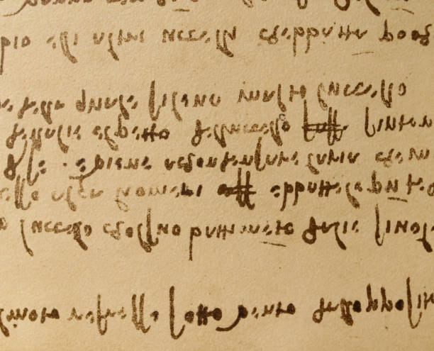 istock Manuscript, drawings, inscriptions by Leonardo Da Vinci in the old book The Codice Sul Volo, by E. Rouveyre , 1893 1516750036