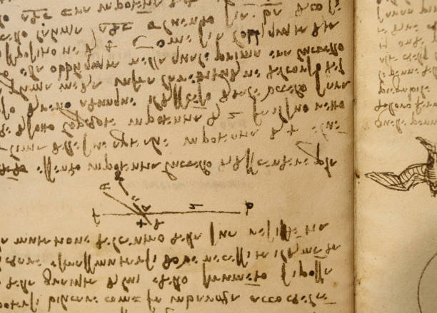 istock Manuscript, drawings, blueprints, bird by Leonardo Da Vinci in the old book The Codice Sul Volo, by E. Rouveyre , 1893 1516750051