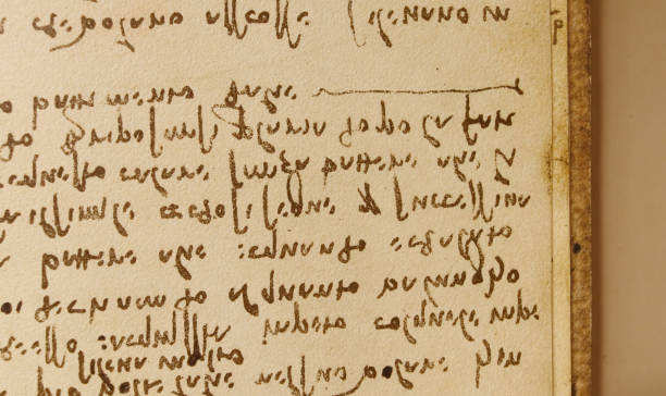 istock Manuscript, drawings, inscriptions by Leonardo Da Vinci in the old book The Codice Sul Volo, by E. Rouveyre , 1893 1516750052
