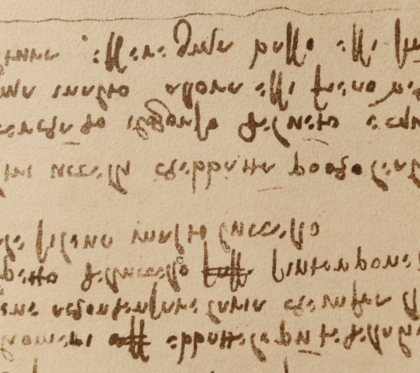 istock Manuscript, drawings, inscriptions by Leonardo Da Vinci in the old book The Codice Sul Volo, by E. Rouveyre , 1893 1516750561